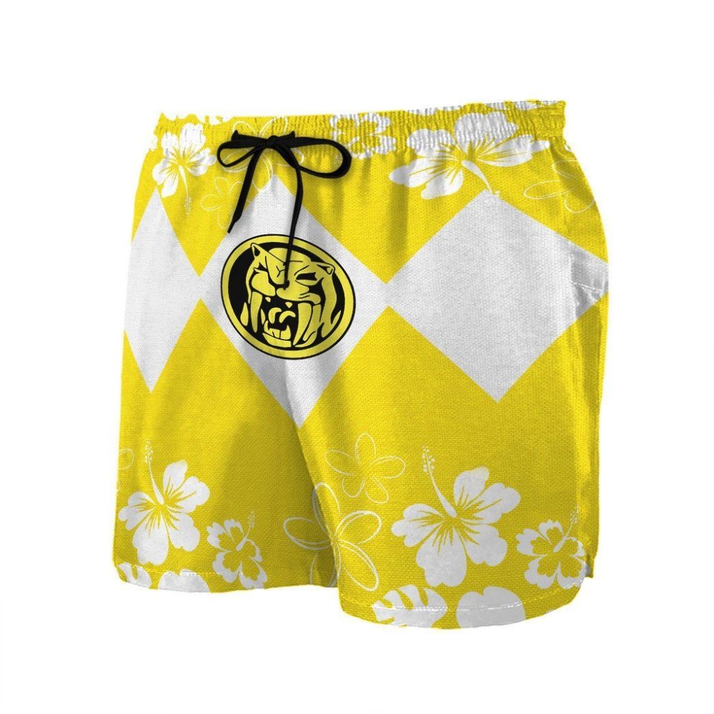 3D Mighty Morphin Power Ranger Yellow Beach Short - Image 3