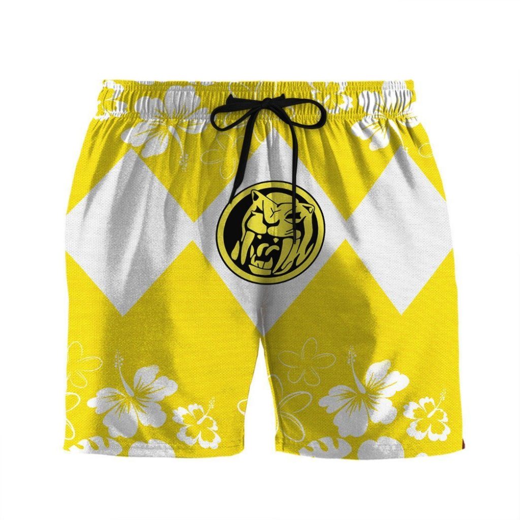 3D Mighty Morphin Power Ranger Yellow Beach Short