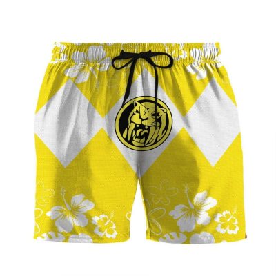 3D Mighty Morphin Power Ranger Yellow Beach Short