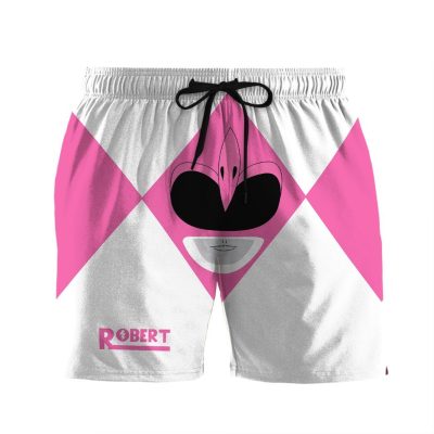 3D Mighty Morphin Power Rangers Pink Ranger Custom Name   Swim Trunk