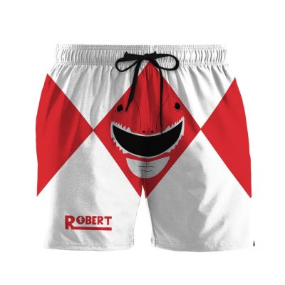 3D Mighty Morphin Power Rangers Red Ranger Custom Name   Swim Trunk