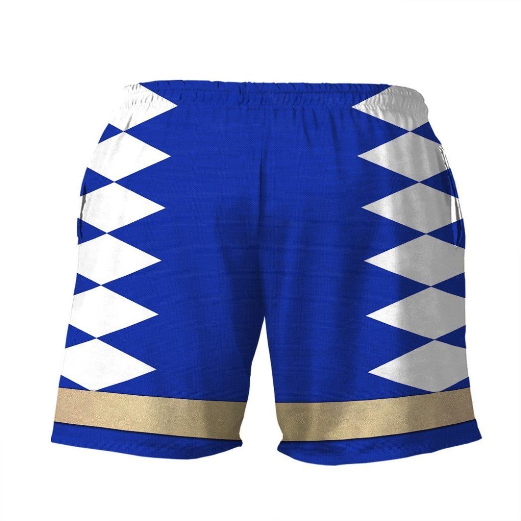 3D Power Ranger Blue Dino Thunder Shorts - Image 3