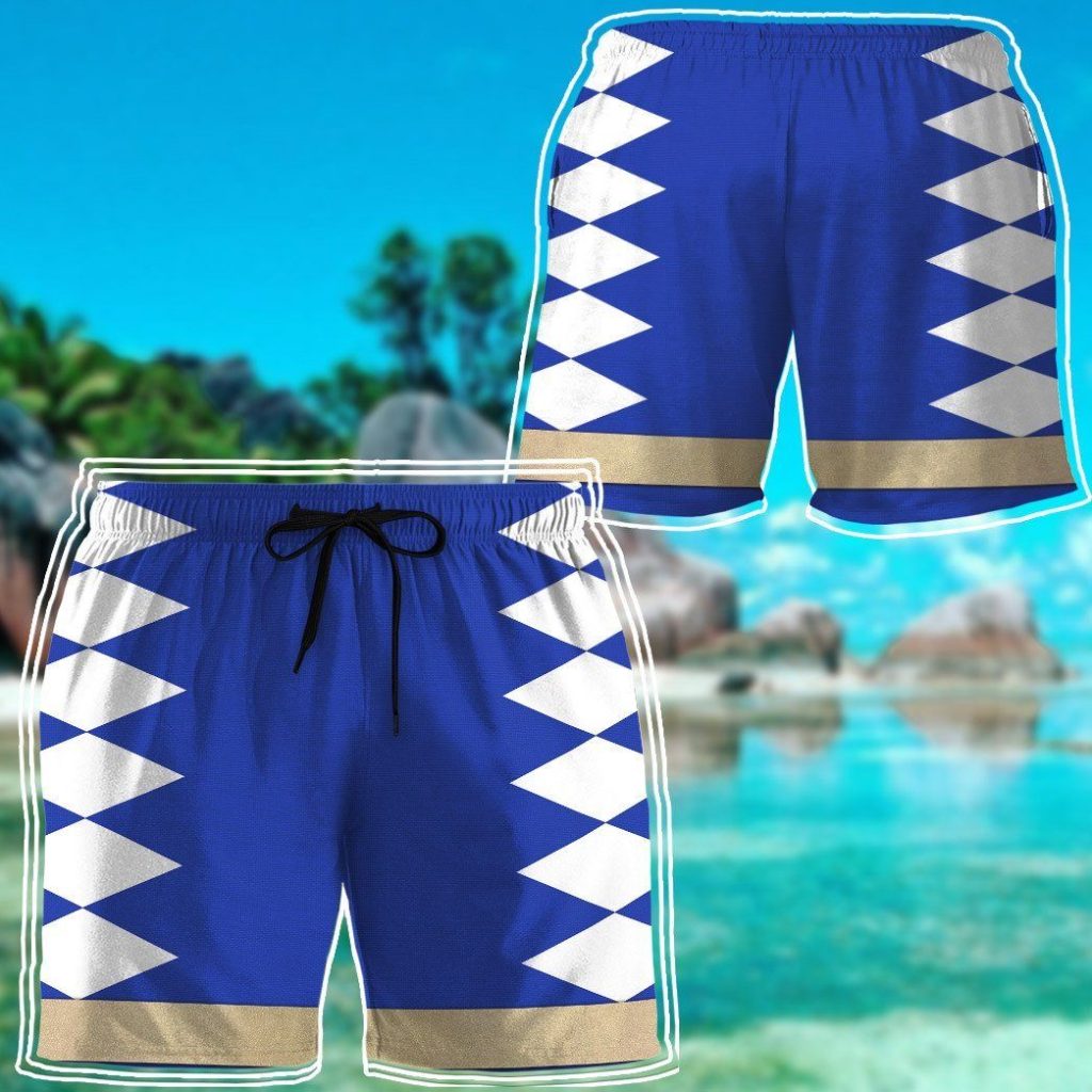 3D Power Ranger Blue Dino Thunder Shorts - Image 7