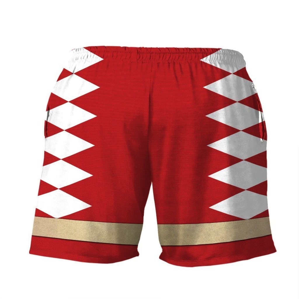 3D Power Ranger Red Dino Thunder Shorts - Image 2