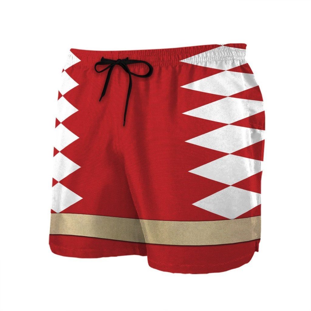 3D Power Ranger Red Dino Thunder Shorts - Image 3