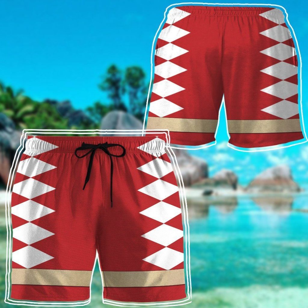 3D Power Ranger Red Dino Thunder Shorts - Image 7