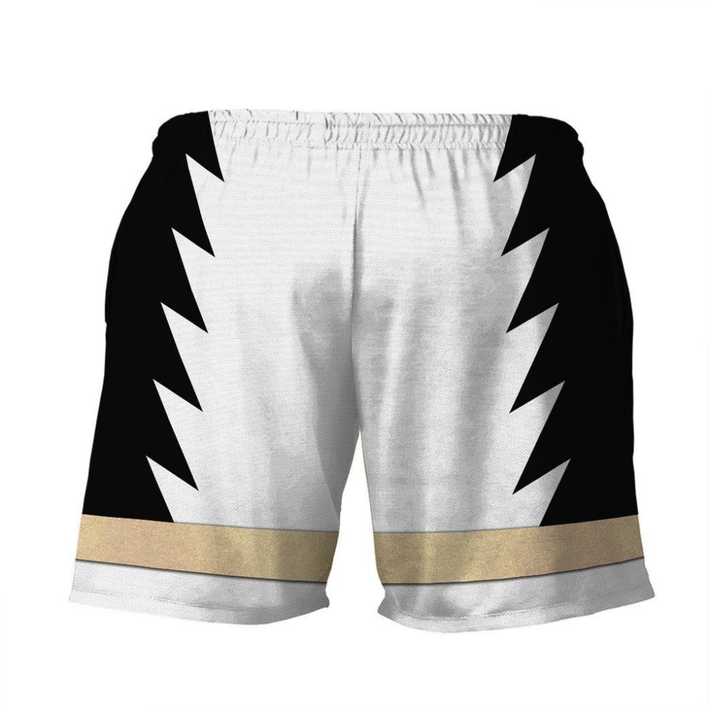 3D Power Ranger White Dino Thunder Shorts - Image 2