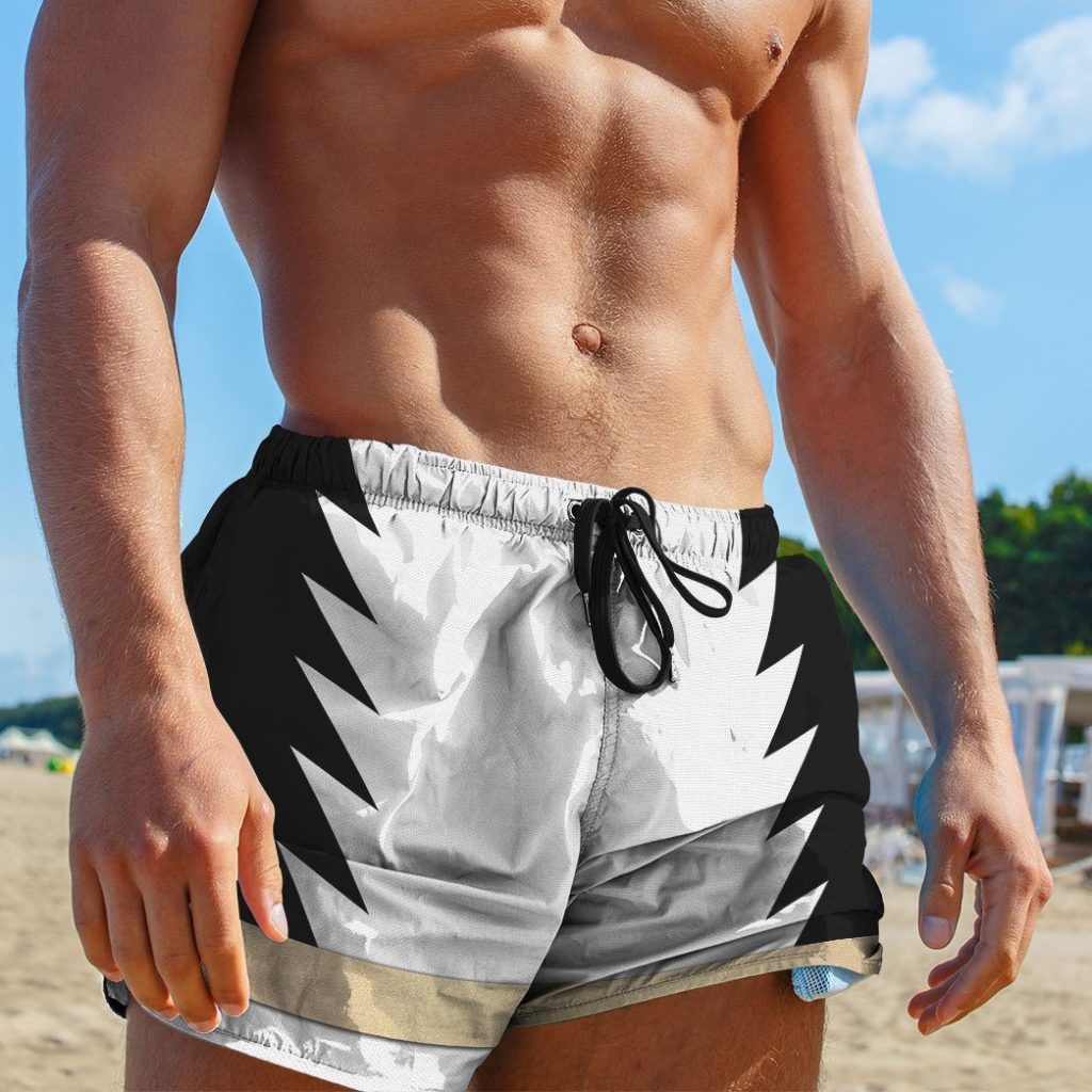 3D Power Ranger White Dino Thunder Shorts - Image 4