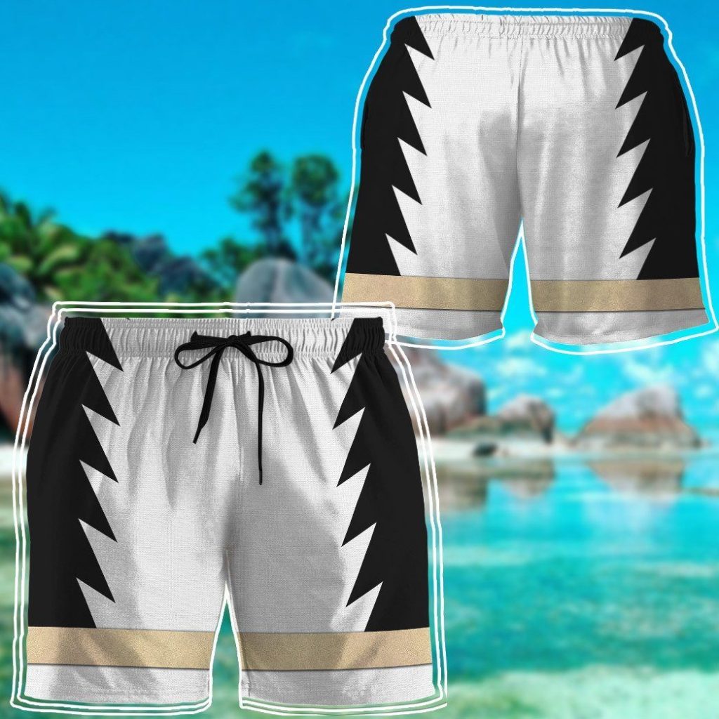 3D Power Ranger White Dino Thunder Shorts - Image 6
