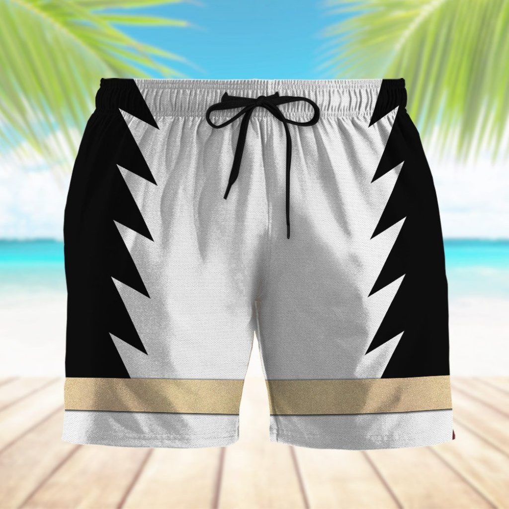 3D Power Ranger White Dino Thunder Shorts - Image 7