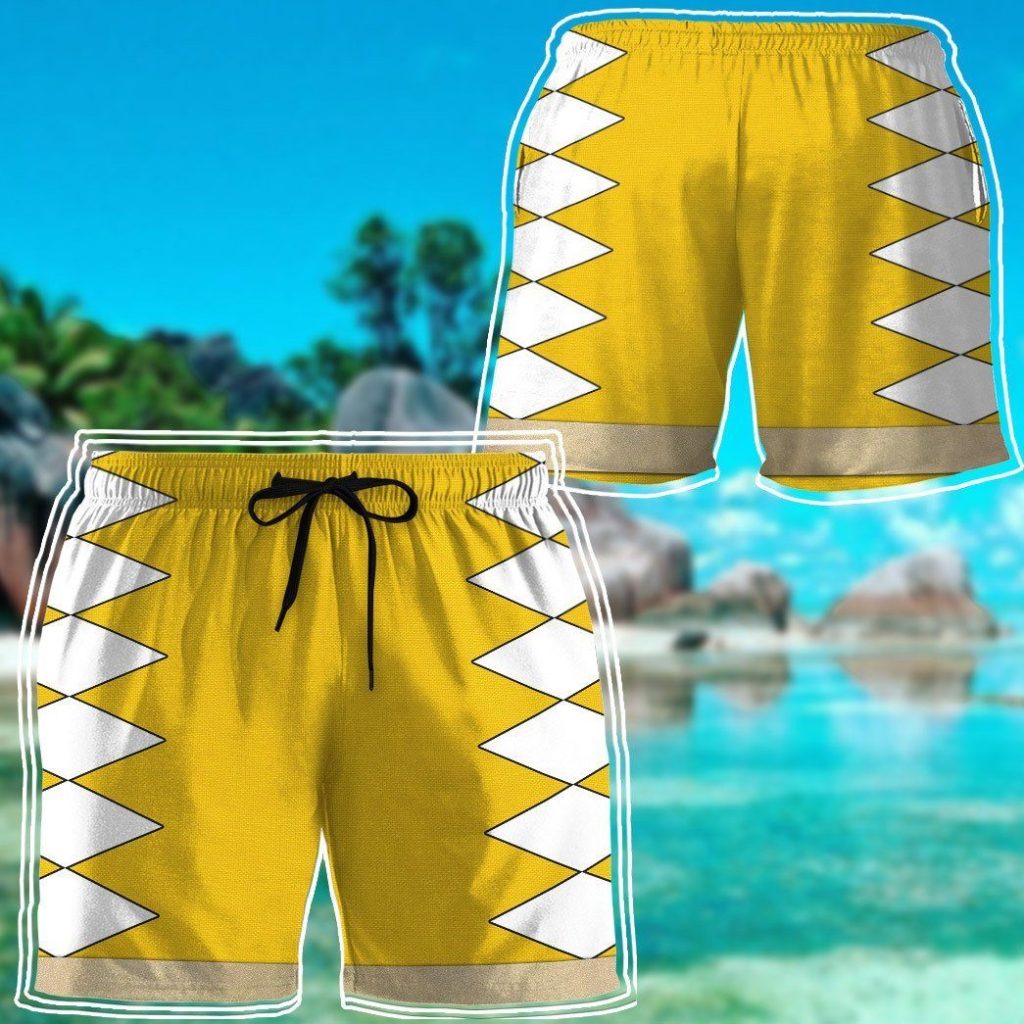 3D Power Ranger Yellow Dino Thunder Shorts - Image 7