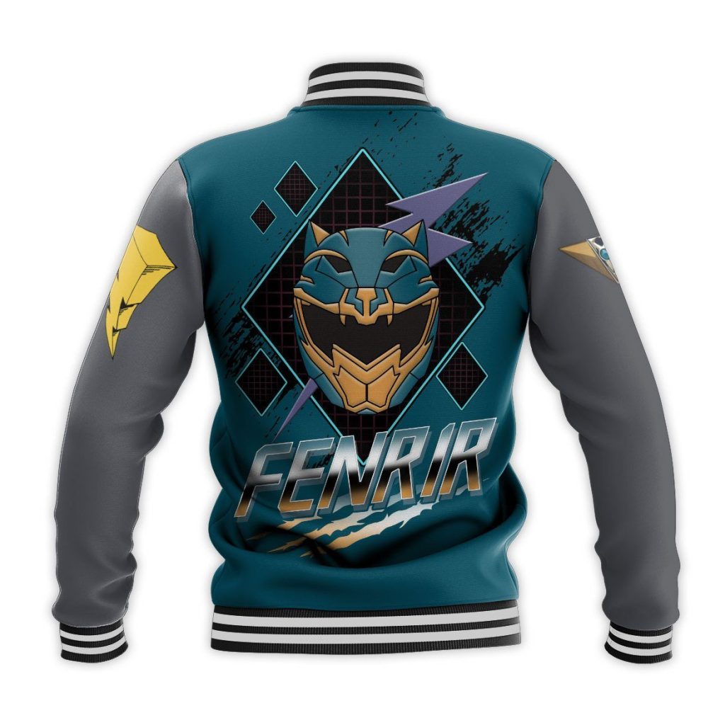 3D Power Rangers Hyperforce Fenrir Custom Name Baseball Jacket - Image 2