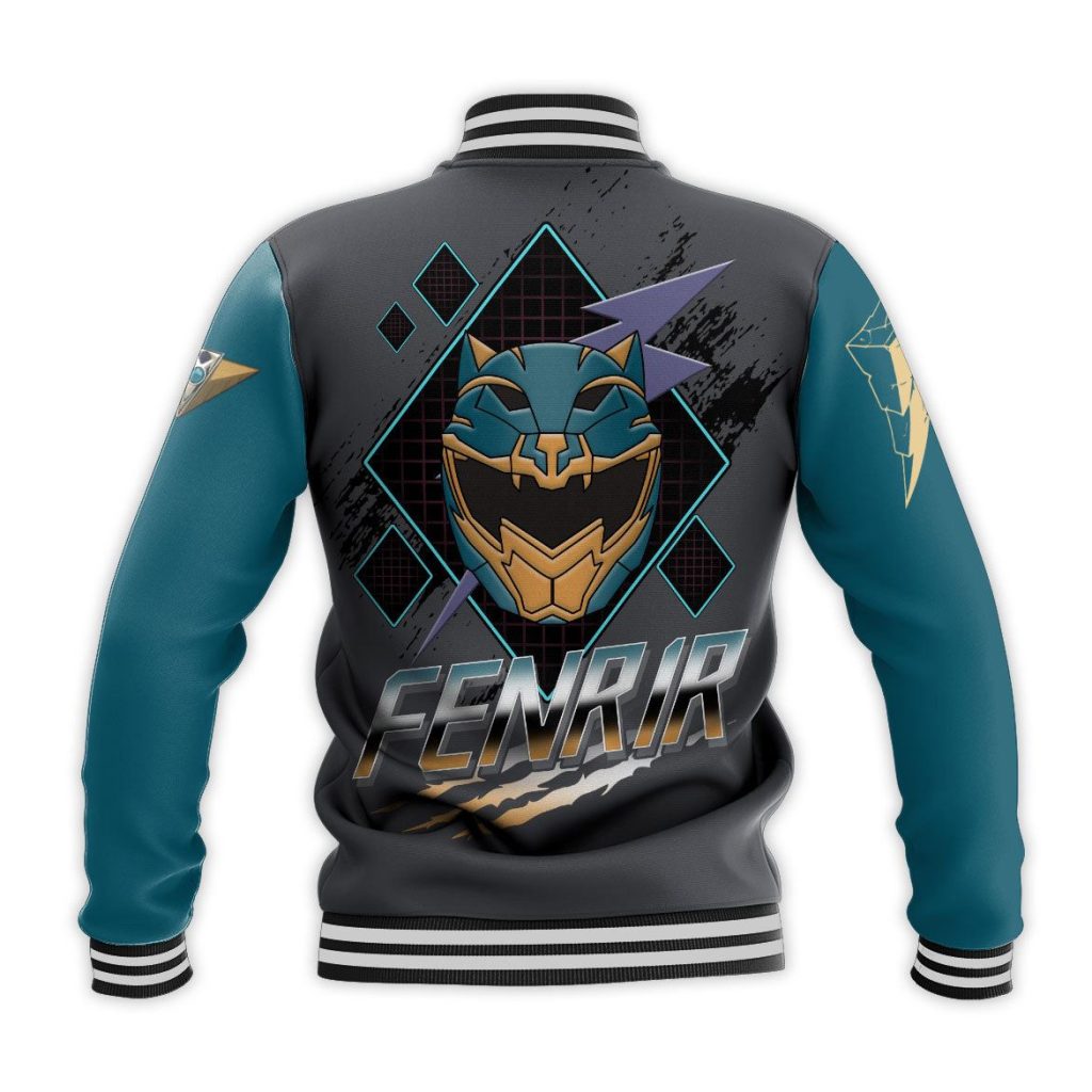 3D Power Rangers Hyperforce Fenrir Custom Name Baseball Jacket - Image 2