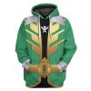 gearhumans 3d power rangers megaforce green ranger custom tshirt hoodie apparel gw05043 3d apparel hoodie s 751795 - Power Rangers Store