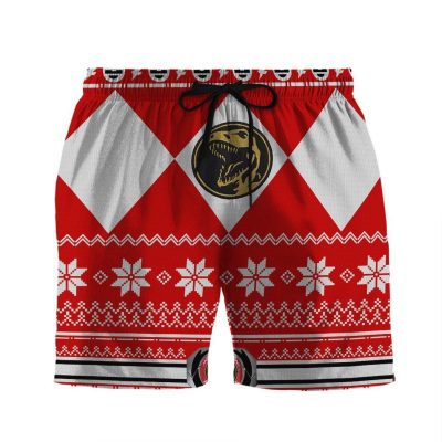 3D Red Power Ranger Hawaii Shorts