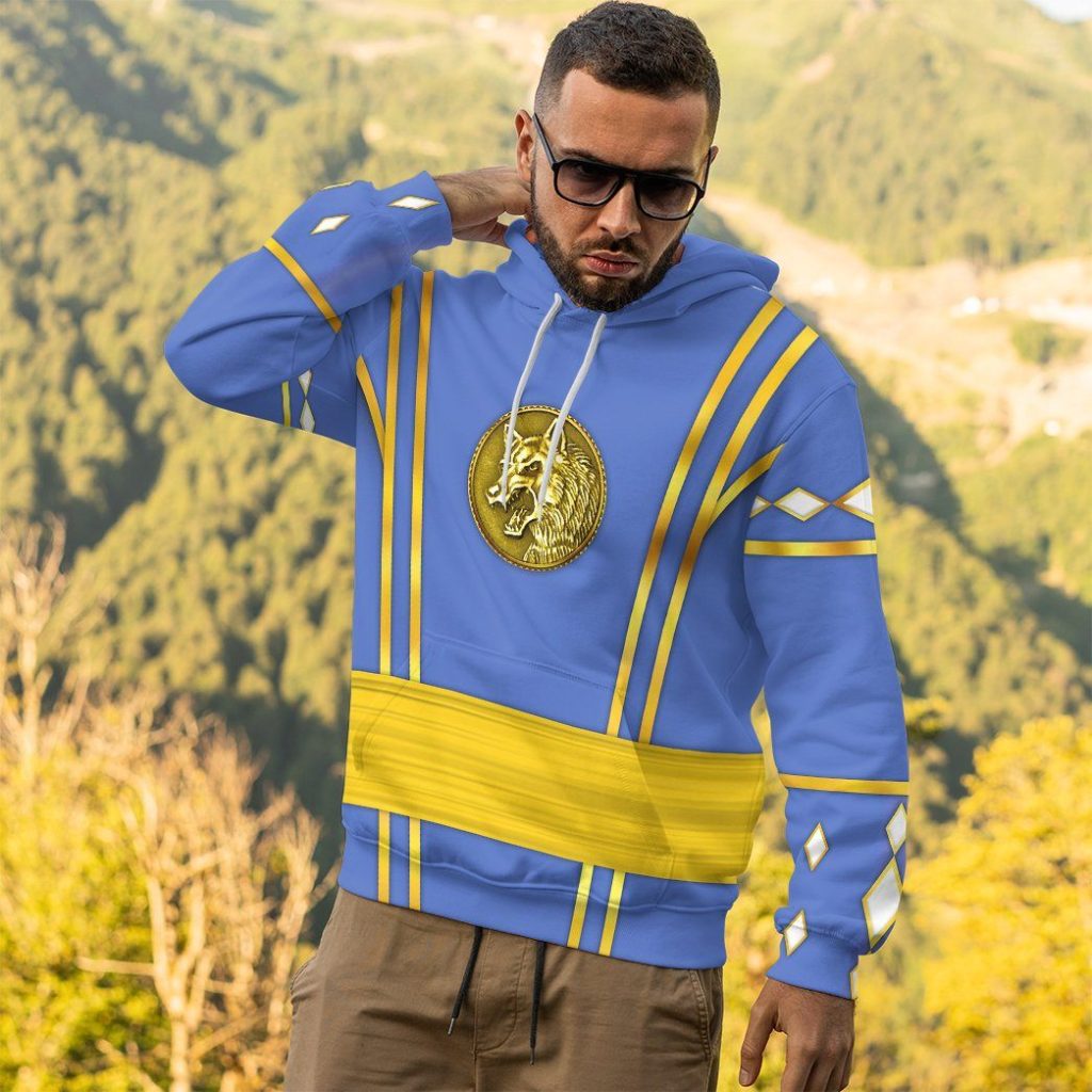 3D Blue Ninja Mighty Morphin Power Rangers  Apparel - Image 11