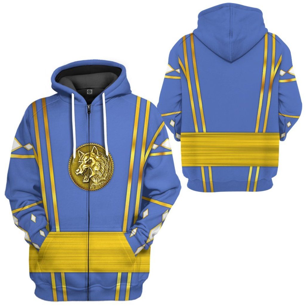 3D Blue Ninja Mighty Morphin Power Rangers  Apparel - Image 8
