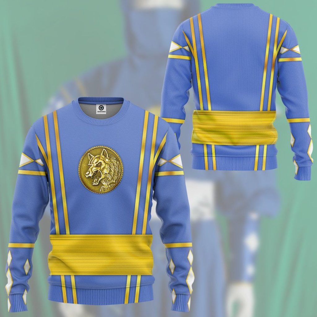 3D Blue Ninja Mighty Morphin Power Rangers  Apparel - Image 9