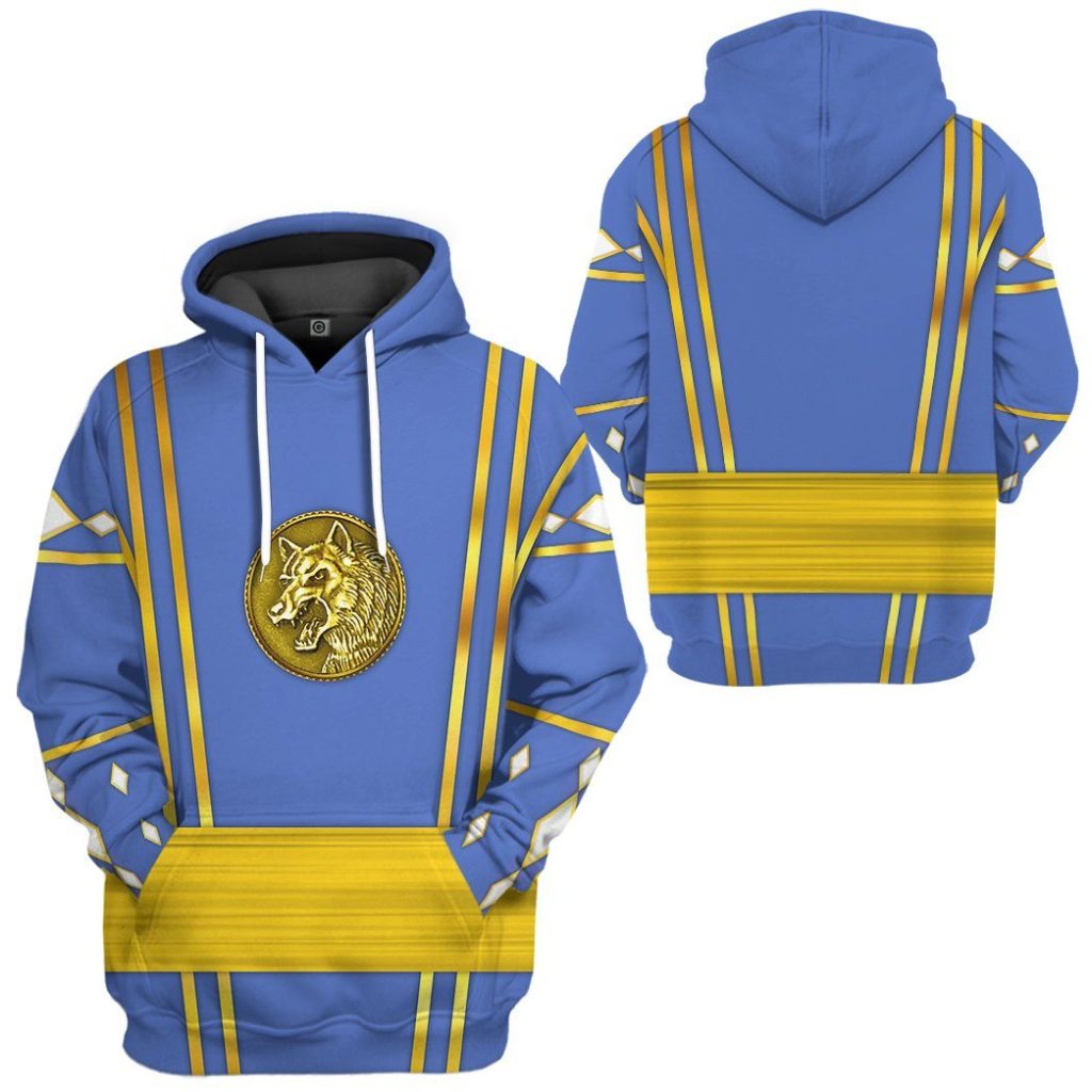 3D Blue Ninja Mighty Morphin Power Rangers  Apparel - Image 5