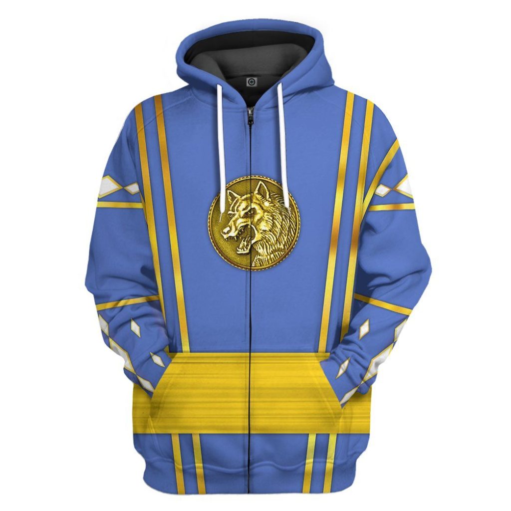 3D Blue Ninja Mighty Morphin Power Rangers  Apparel - Image 4