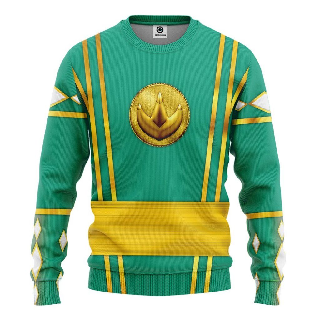 3D Green Ninja Mighty Morphin Power Rangers  Apparel - Image 2