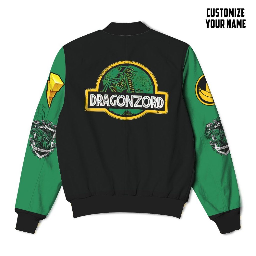 3D Mighty Morphin Power Ranger Green Custom Name Bomber - Image 2