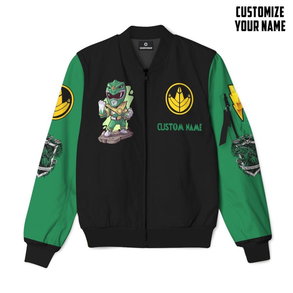 3D Mighty Morphin Power Ranger Green Custom Name Bomber