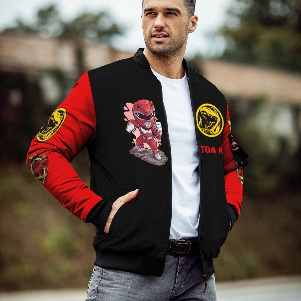 3D Mighty Morphin Power Ranger Red Custom Name Bomber - Image 3