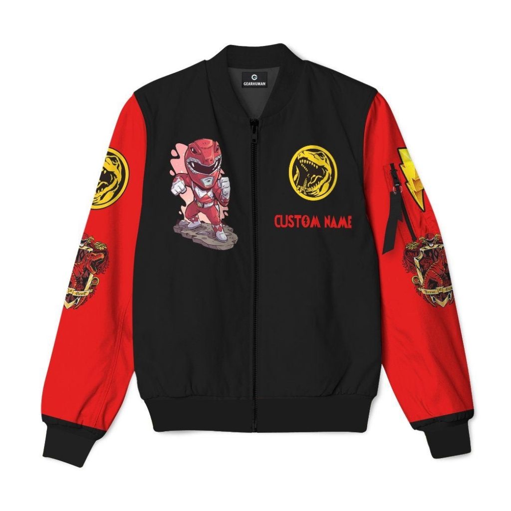 3D Mighty Morphin Power Ranger Red Custom Name Bomber - Image 6