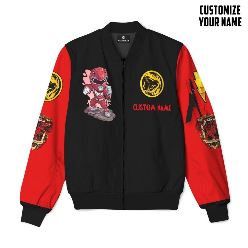 3D Mighty Morphin Power Ranger Red Custom Name Bomber