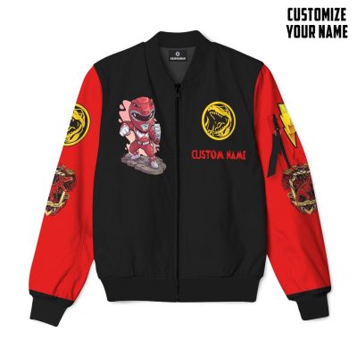 3D Mighty Morphin Power Ranger Red Custom Name Bomber