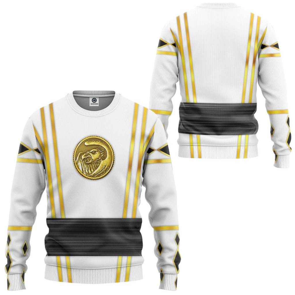 3D White Ninja Mighty Morphin Power Rangers  Apparel - Image 6
