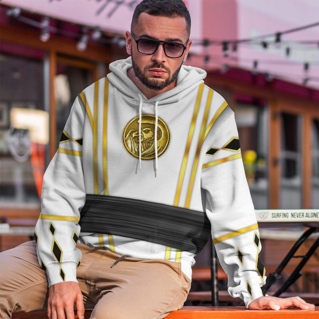 3D White Ninja Mighty Morphin Power Rangers  Apparel - Image 9