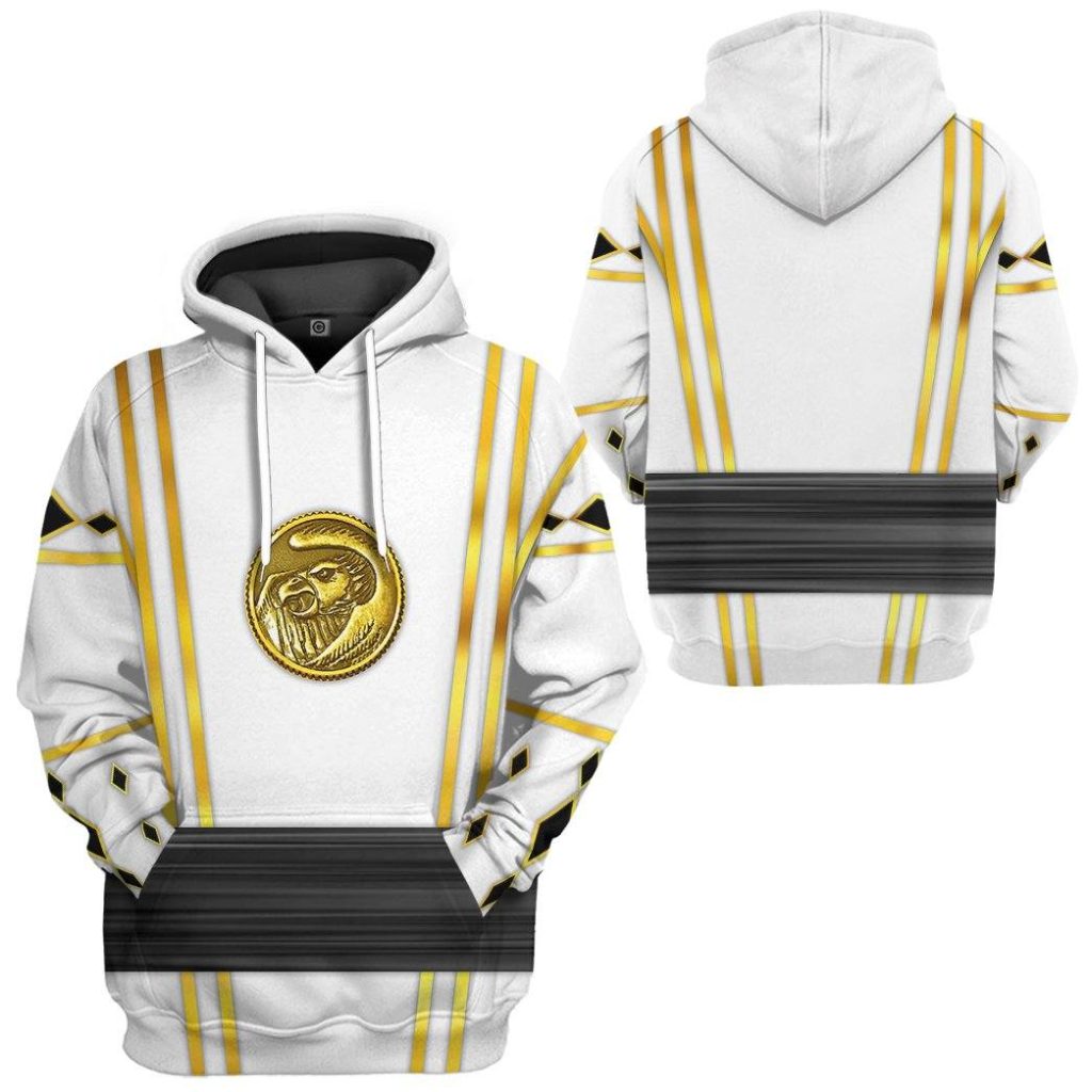 3D White Ninja Mighty Morphin Power Rangers  Apparel - Image 5
