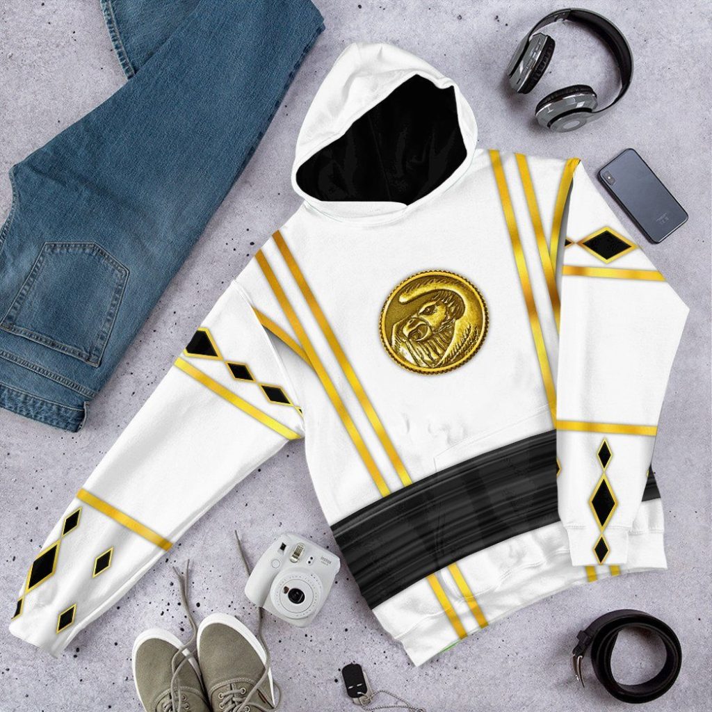 3D White Ninja Mighty Morphin Power Rangers  Apparel - Image 10