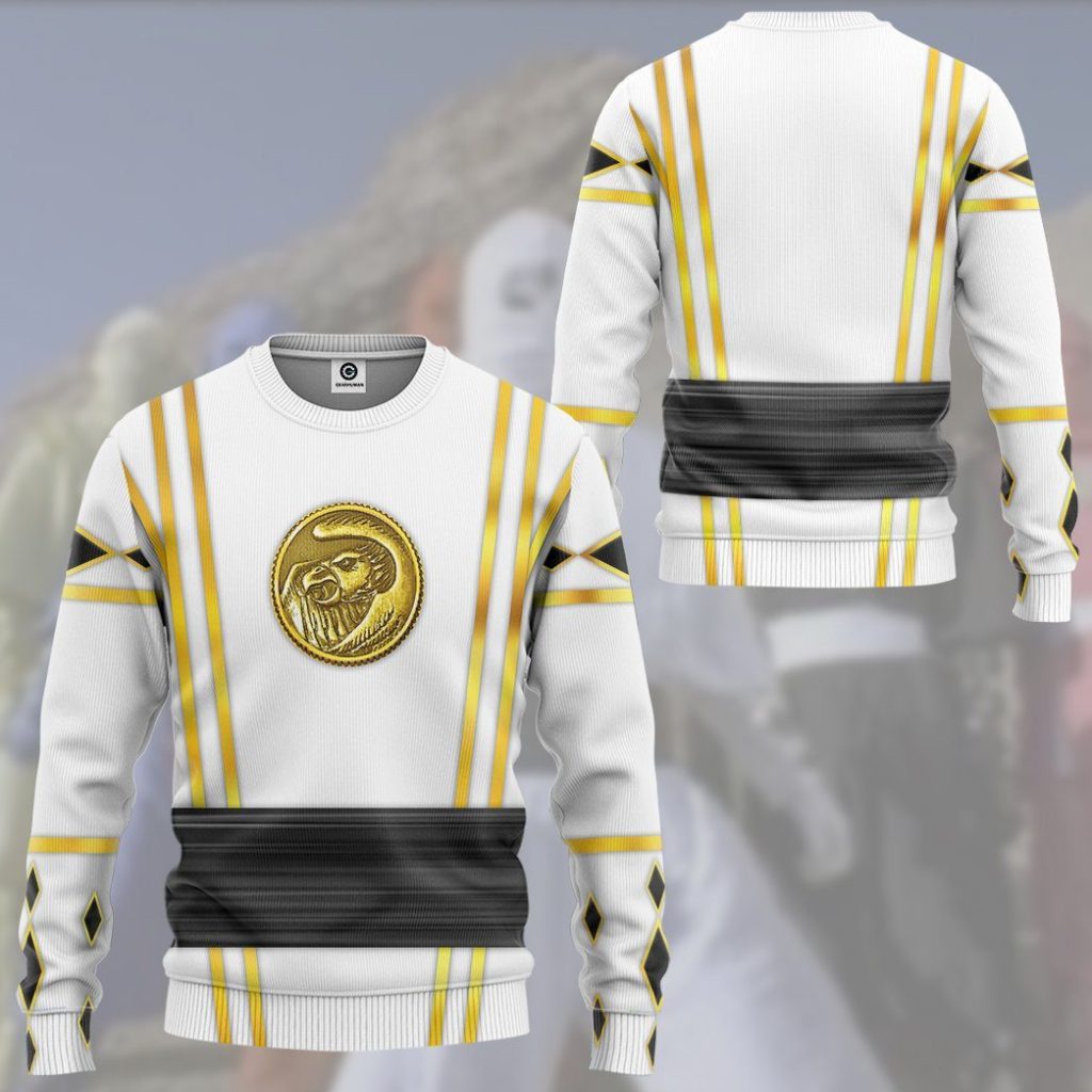 3D White Ninja Mighty Morphin Power Rangers  Apparel - Image 12