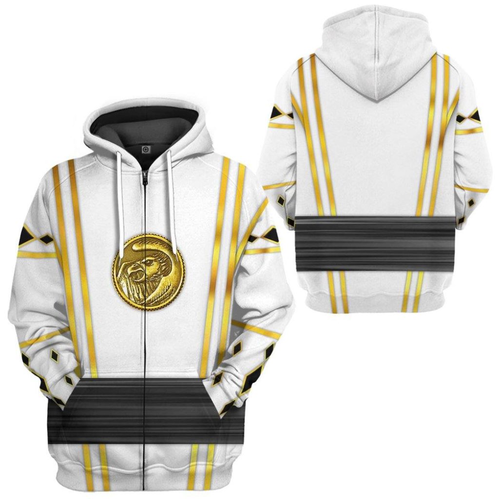 3D White Ninja Mighty Morphin Power Rangers  Apparel - Image 8