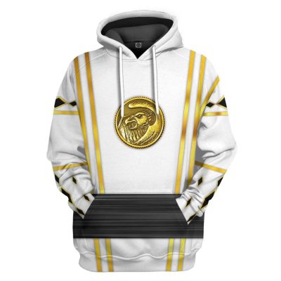 3D White Ninja Mighty Morphin Power Rangers  Apparel