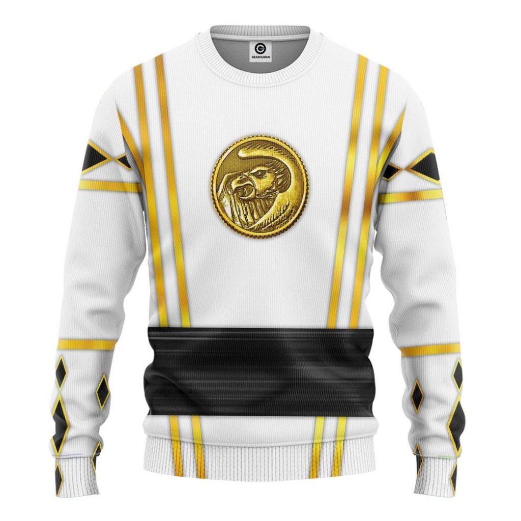 3D White Ninja Mighty Morphin Power Rangers  Apparel - Image 2
