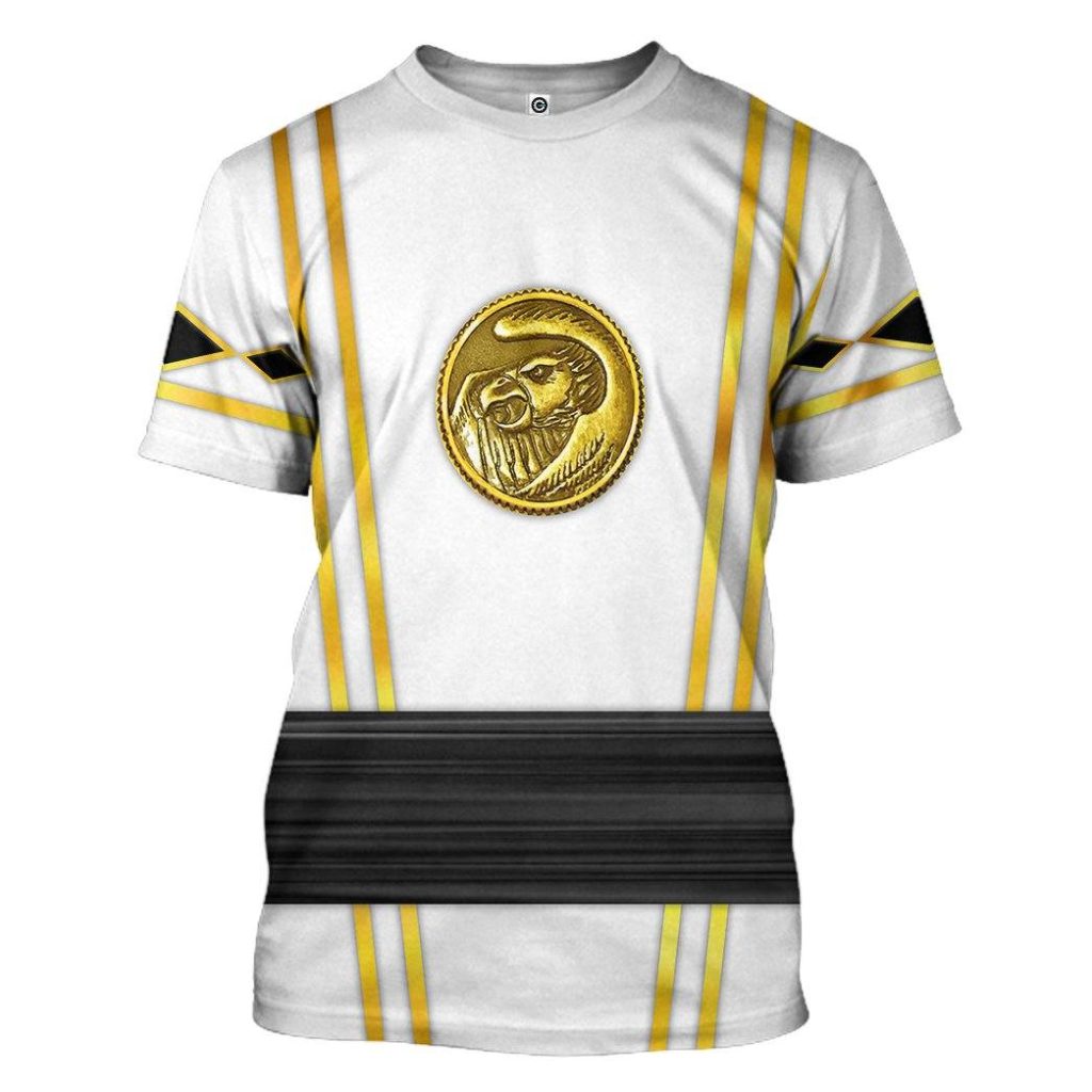 3D White Ninja Mighty Morphin Power Rangers  Apparel - Image 3