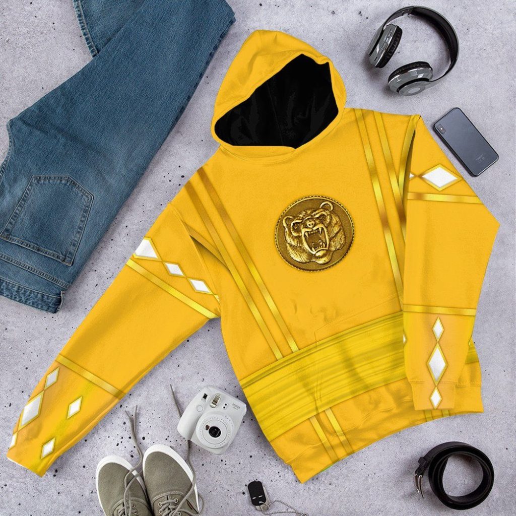 3D Yellow Ninja Mighty Morphin Power Rangers  Apparel - Image 10