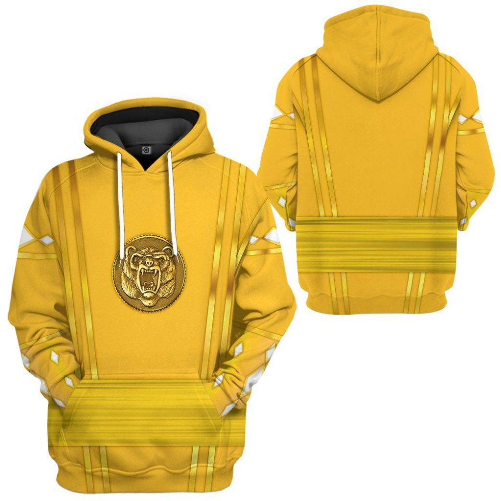 3D Yellow Ninja Mighty Morphin Power Rangers  Apparel - Image 5