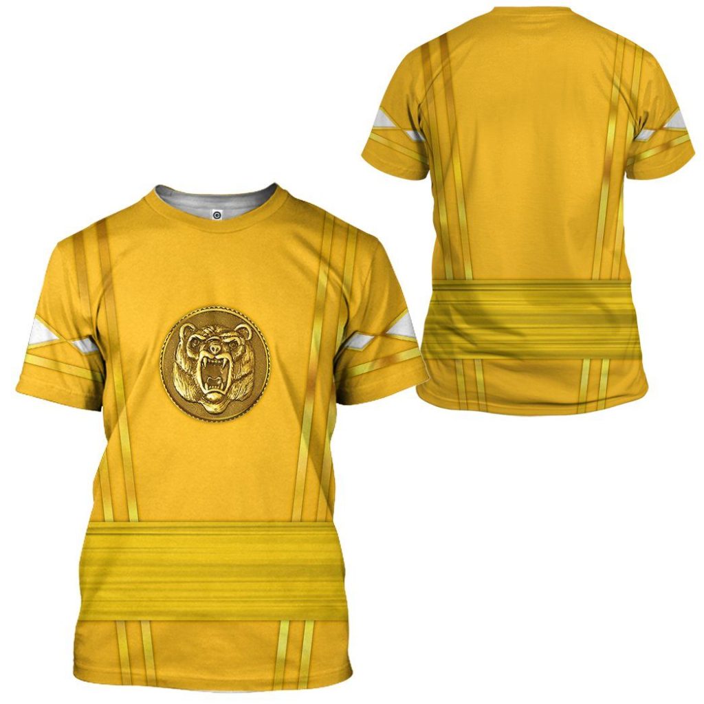 3D Yellow Ninja Mighty Morphin Power Rangers  Apparel - Image 7