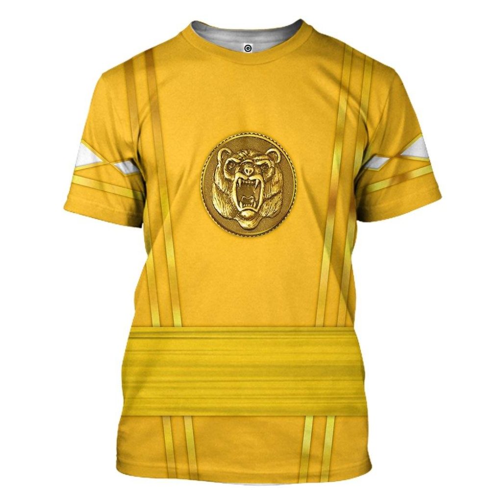 3D Yellow Ninja Mighty Morphin Power Rangers  Apparel - Image 3