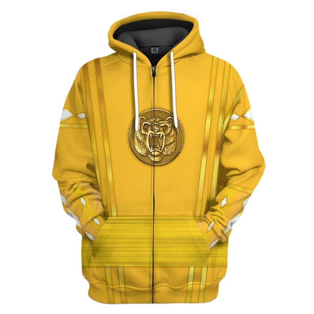 3D Yellow Ninja Mighty Morphin Power Rangers  Apparel - Image 4