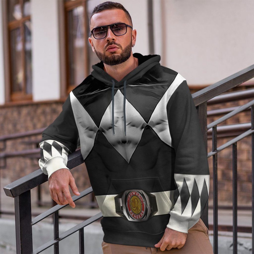 Mighty Morphin Black Power Rangers Hoodie - Image 4