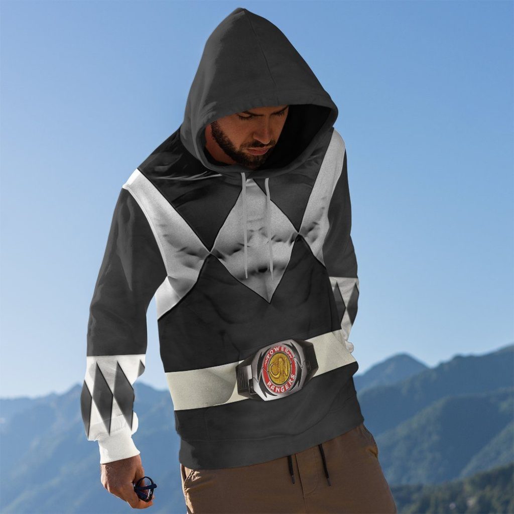 Mighty Morphin Black Power Rangers Hoodie - Image 3