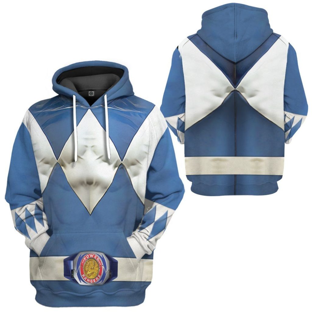 Mighty Morphin Blue Power Rangers Hoodie - Image 2