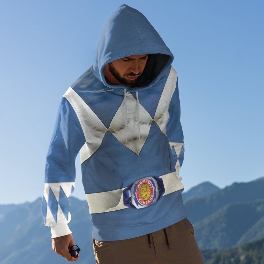 Mighty Morphin Blue Power Rangers Hoodie - Image 3