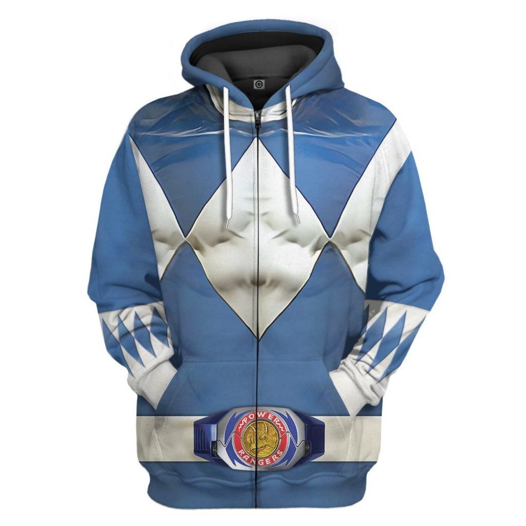 Mighty Morphin Blue Power Rangers Zipped Hoodie